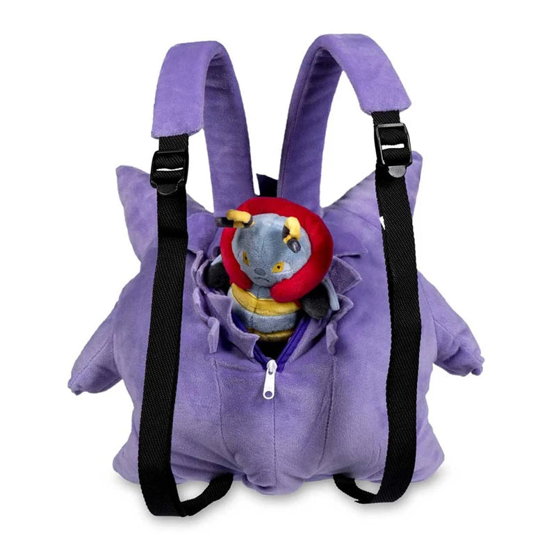 Cute Gengar Plush Backpack for Kids - Fun School Bag & Toy Combo