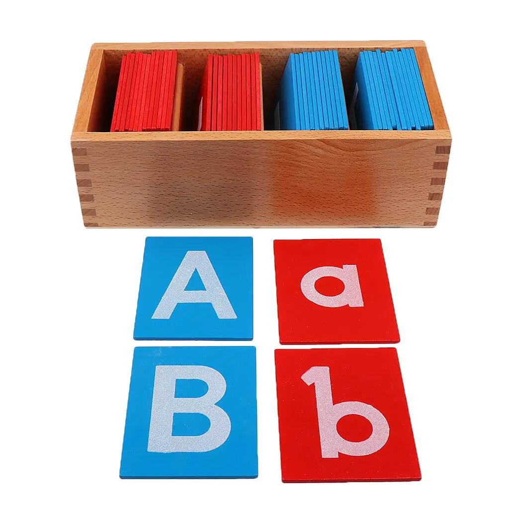 Wooden Montessori Sandpaper Alphabet Cards for Kids Learning and Education - ToylandEU