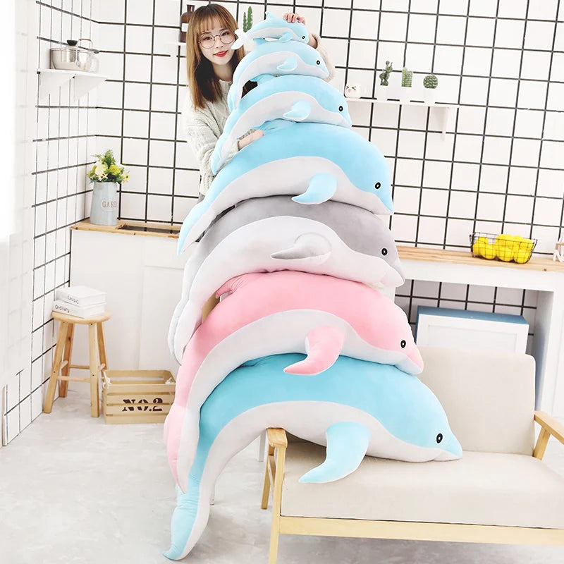 Giant Pink Dolphin Plush Toy - Soft Stuffed Sea Animal in Various Sizes - ToylandEU