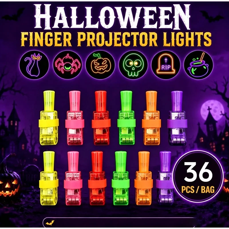 Halloween LED Finger Lights | Pumpkin Shape | Battery Powered | 12 To 48 Pc Pack