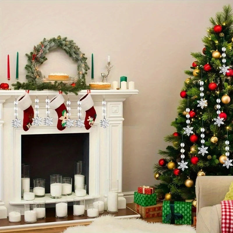 Acrylic Christmas Ornaments | Clear Snowflake Shape | 10 Piece Set for Trees