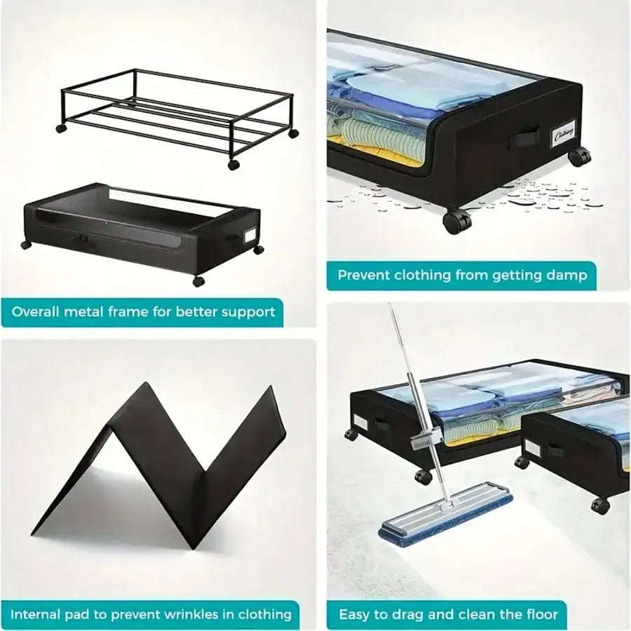 Under Bed Bins | Wheeled Zipper Lid | Toylandeu™