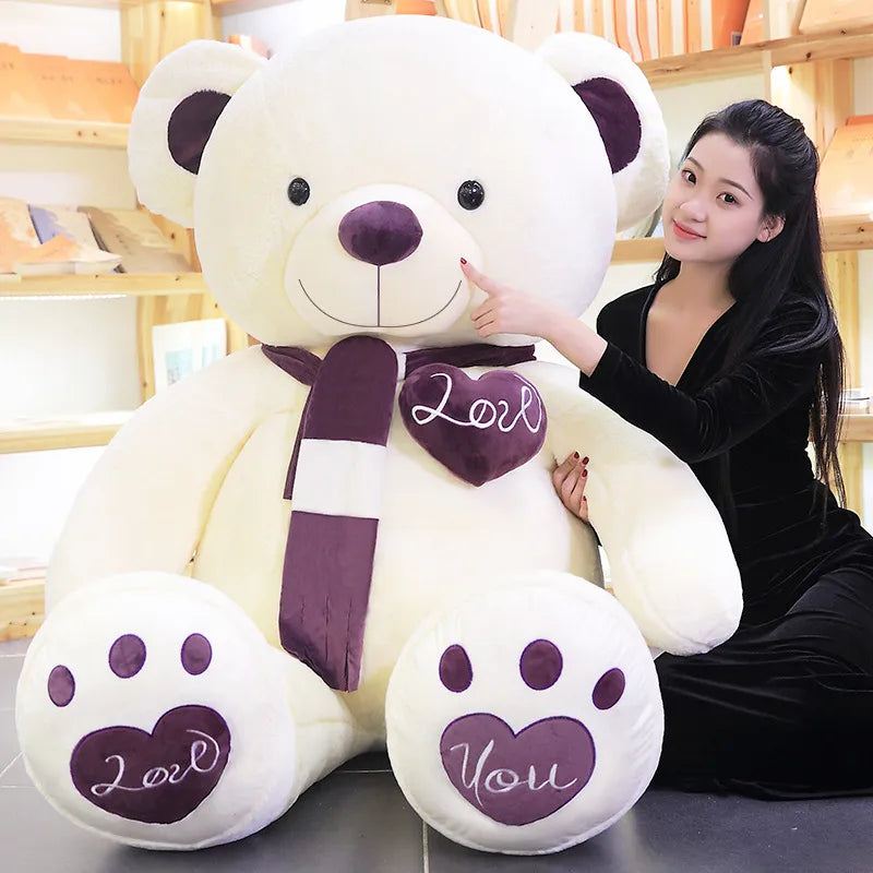 Big Teddy Bear 100cm I LOVE YOU Plush Toy Lovely Huge Stuffed Soft - ToylandEU