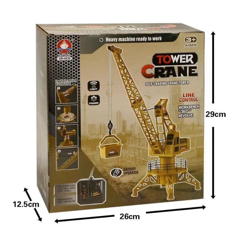 Remote Control Tower Crane Model for Kids Electric Play