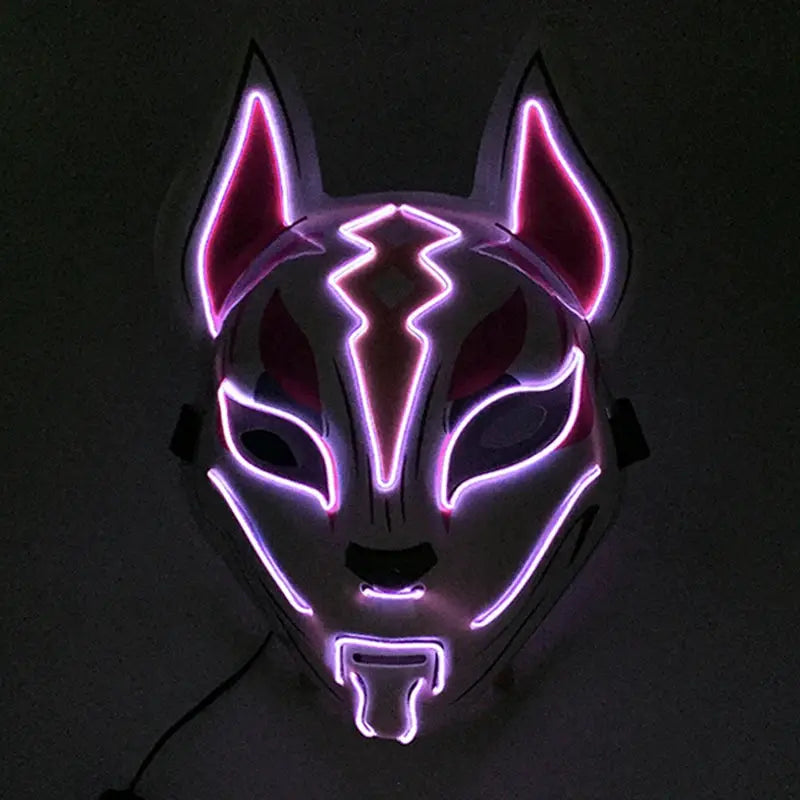 Hot Sale Anime Mask Halloween Cosplay Fox Masks Neon Light up Masks LED Luminous Mask Glow In The Dark Carnival Party Supplies - ToylandEU
