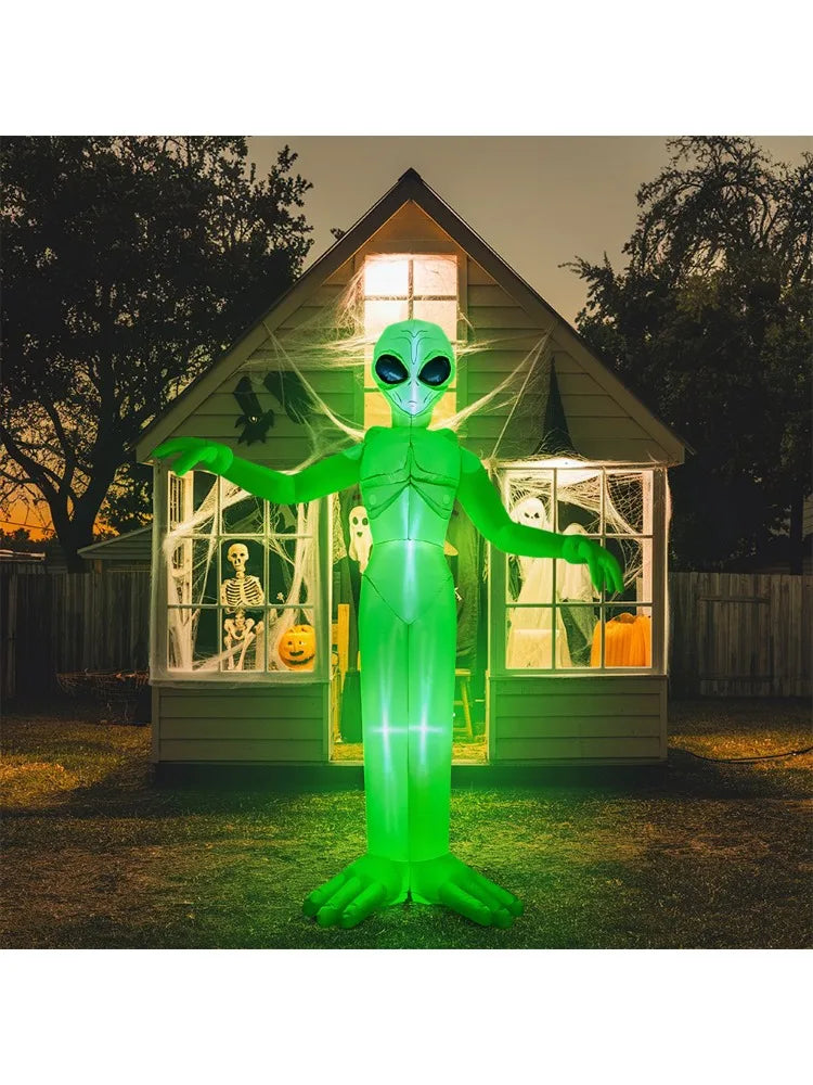 9 Ft Outdoor Inflatable | Led Lit Halloween Alien | Lawn Yard Decor | Seasonal