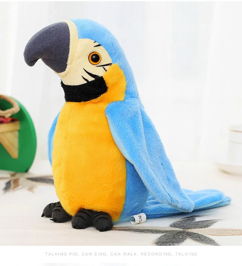 Talking Parrot Plush Toy with Sound Record and Music - ToylandEU