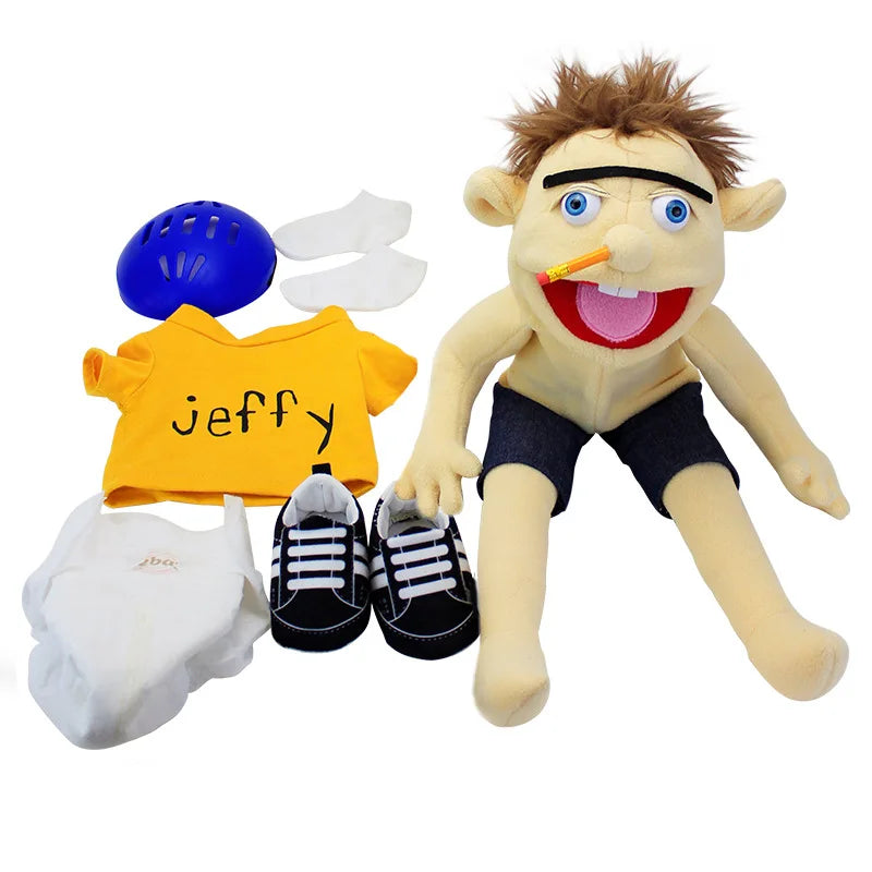 Large Jeffy Boy Hand Puppet with Openable Mouth and Accessories - ToylandEU