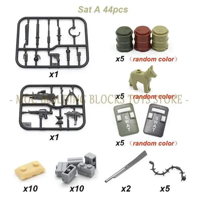 Premium Military Scene Building Set Lego Compatible With Barbed Wire Sandbags And Army Figures For Military Enthusiasts - ToylandEU