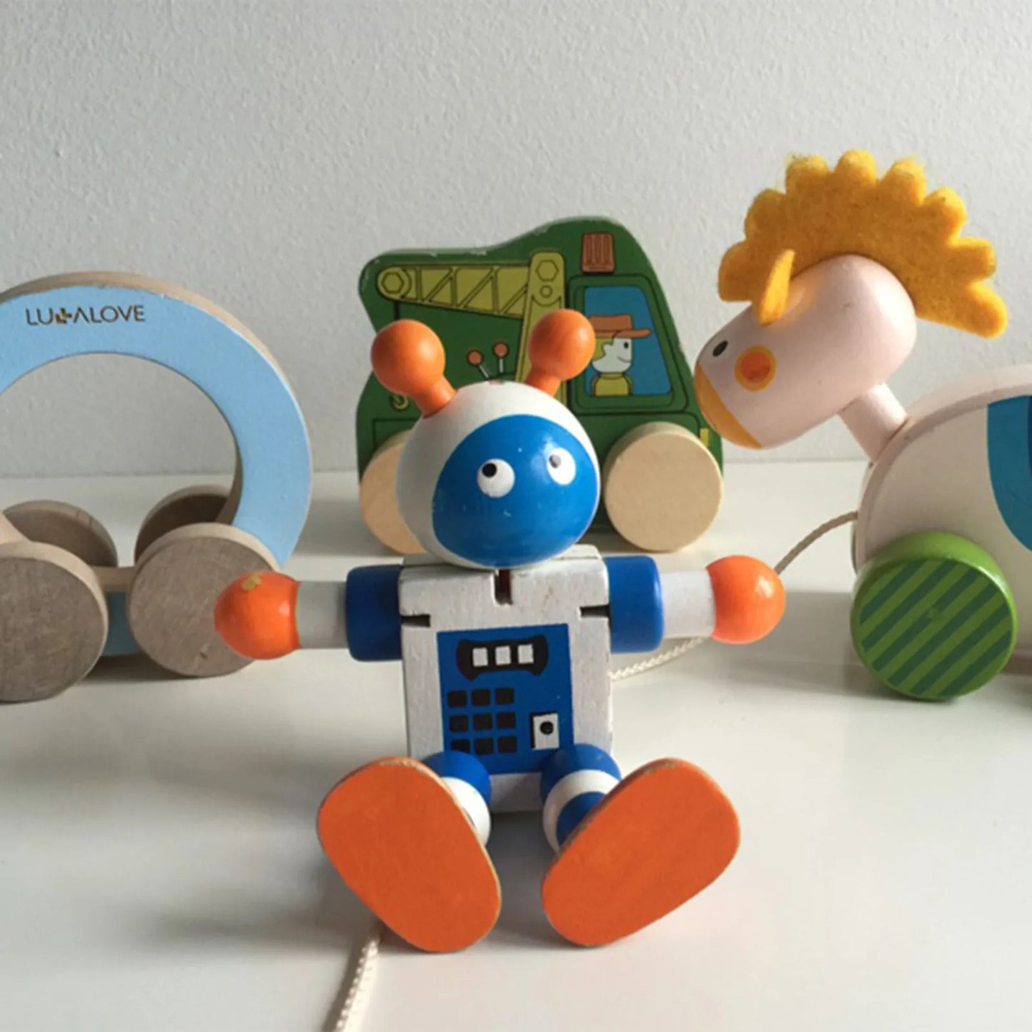 Vibrant Wooden Transforming Robot Toy - Fun Learning for Kids