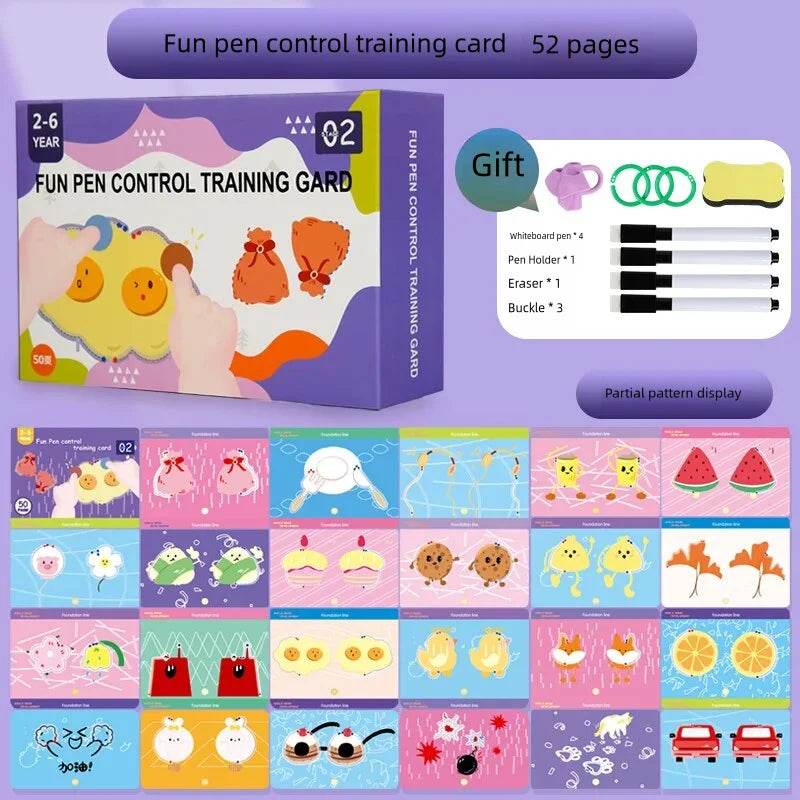 Montessori Magic Drawing Toy Set for Children Pen Control Training Color Shape Math Match Game Toddler Learning Educational Toys - ToylandEU