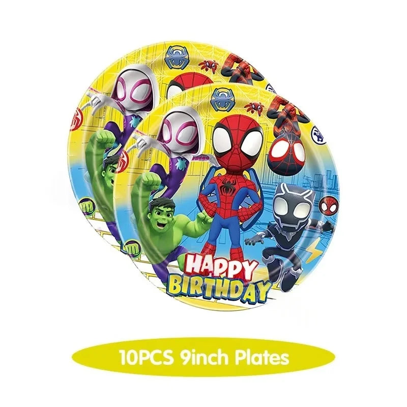 Spider Hero Tableware Kit | Birthday Party Supplies | Plates Cups Tablecloth