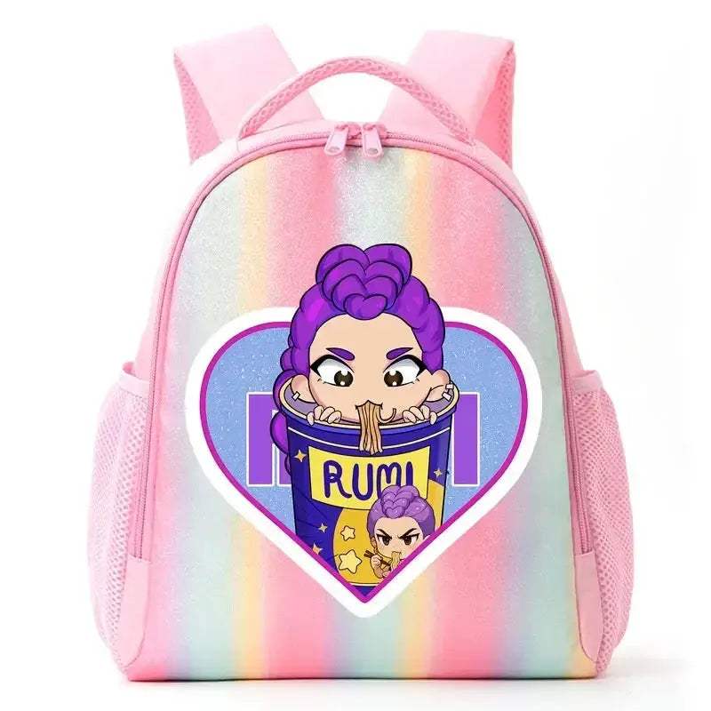 Anime Rainbow Backpack With Demon Hunters Design For Students - ToylandEU