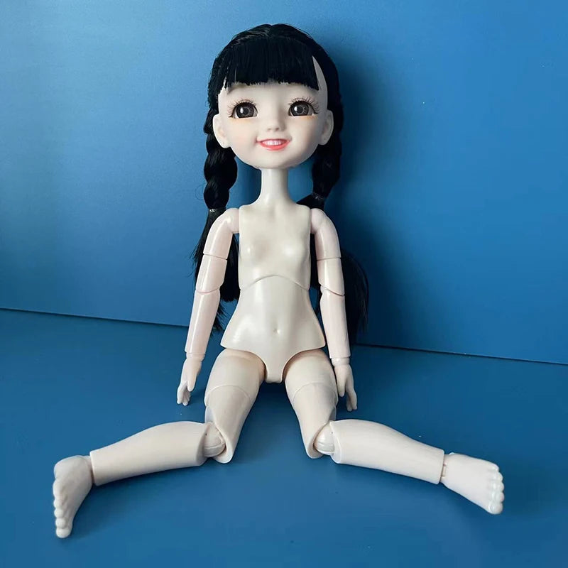 Black Braid 30cm BJD Doll with Multiple Joint Mobility