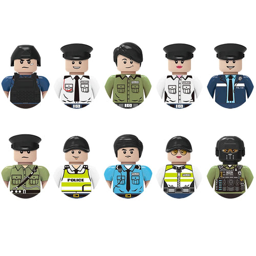 Military Army and Police Building Blocks Figures Set, including WW2 Soldier and SWAT Officer Toys ToylandEU.com Toyland EU