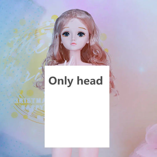 60CM BJD Doll Head with 4D Artificial Eyes and Long Curly Hair ToylandEU.com Toyland EU