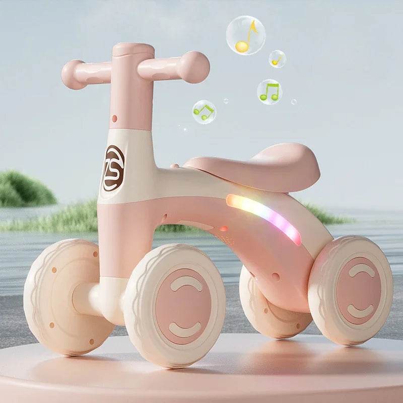 Safe Baby Balance Bike Four Wheel Silent Glide Ages 1 to 3 - ToylandEU