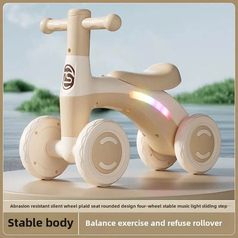Safe Baby Balance Bike Four Wheel Silent Glide Ages 1 to 3 - ToylandEU