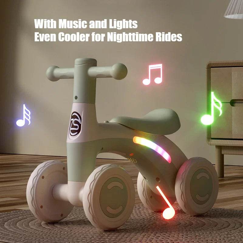 Safe Baby Balance Bike Four Wheel Silent Glide Ages 1 to 3 - ToylandEU