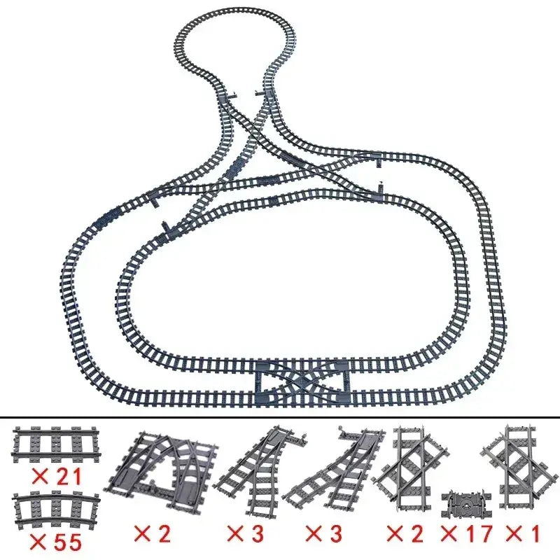 Lego Compatible Flexible Train Tracks Building Set For Kids - ToylandEU