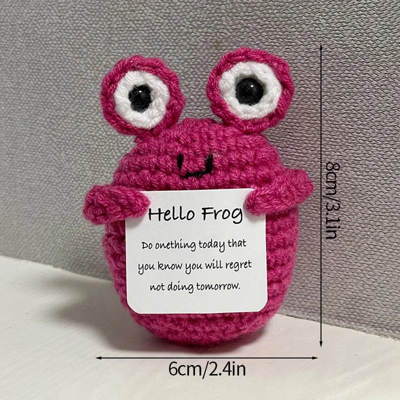 Funny Handmade Positive Energy Bee Doll With Card Home Room Decoration Crochet Knitting Shark Doll Ornament Christmas Party Gift - ToylandEU