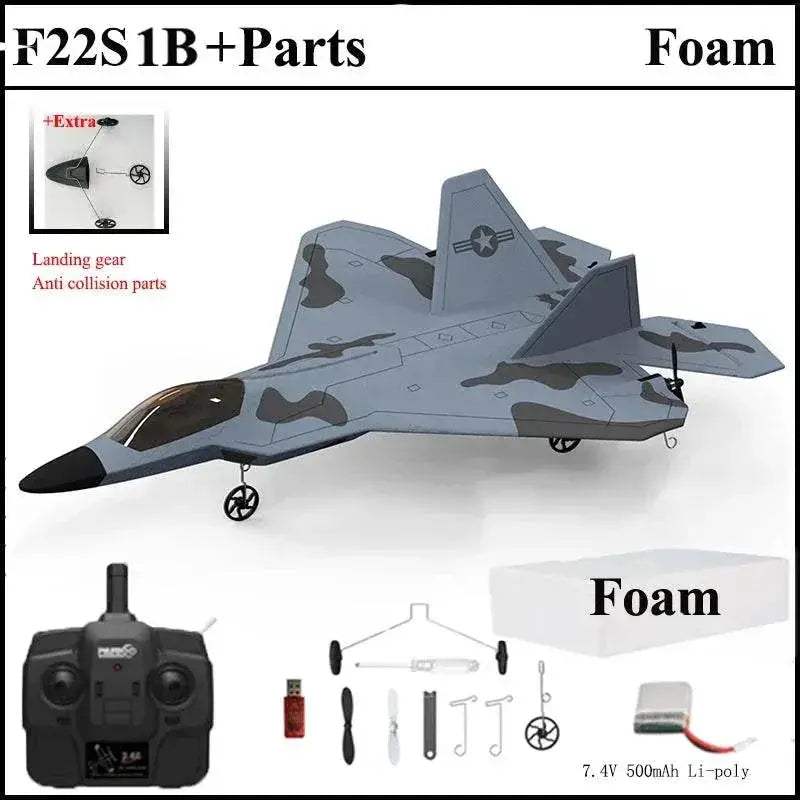 2024 New F22S 2.4G 4CH 3D6G RC Airplane Raptor F22 Warplane - ToylandEU