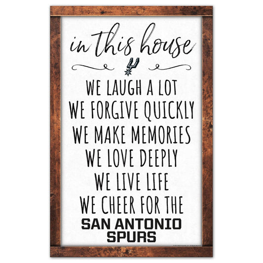 San Antonio Spurs 11x17 Wood Sign In This House Collectible - ToylandEU
