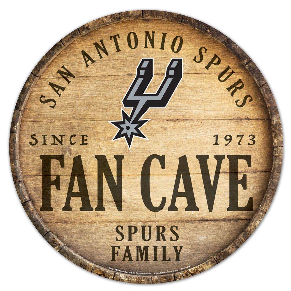 San Antonio Spurs Round Wood Sign 14 Inch Barrel Top - ToylandEU