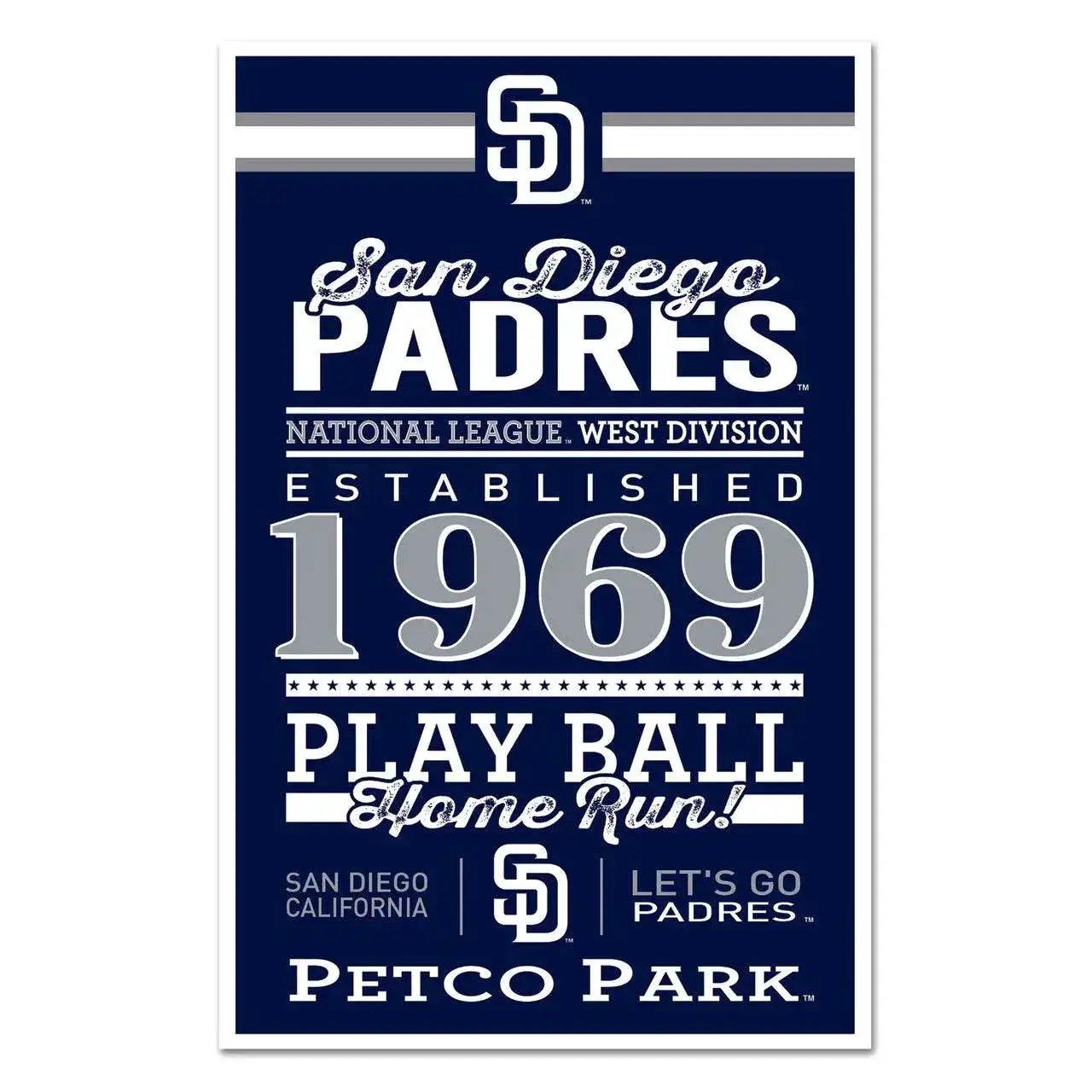  San Diego Padres 11x17 Wood Sign Established Design -  ToylandEU™