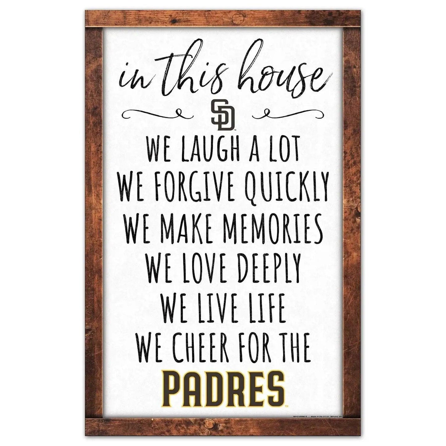  San Diego Padres Sign 11x17 Wood Wall Art In This House -  ToylandEU™