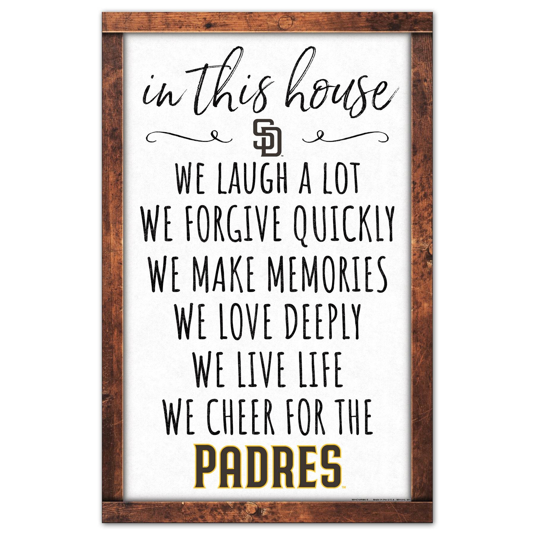 San Diego Padres Sign 11x17 Wood Wall Art In This House - ToylandEU