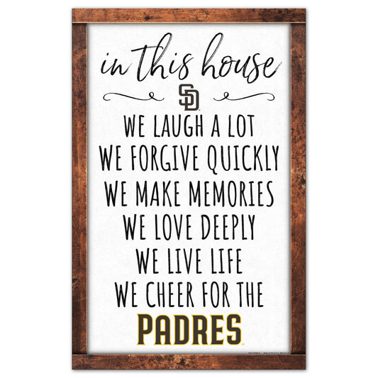 San Diego Padres Sign 11x17 Wood Wall Art In This House - ToylandEU