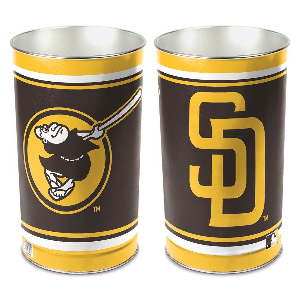 San Diego Padres Wastebasket 15 Inch Metal Trash Can - ToylandEU