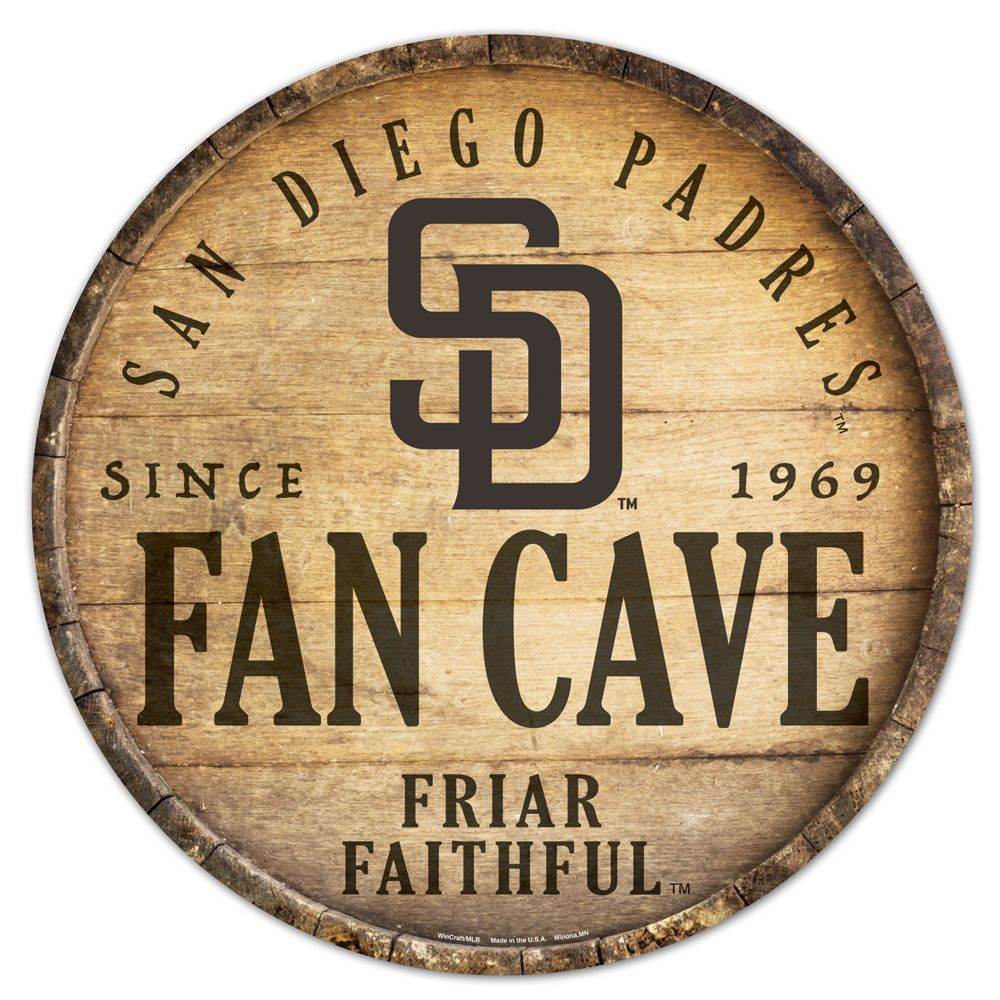 San Diego Padres Wood Sign Round 14 Inch Barrel Top - ToylandEU