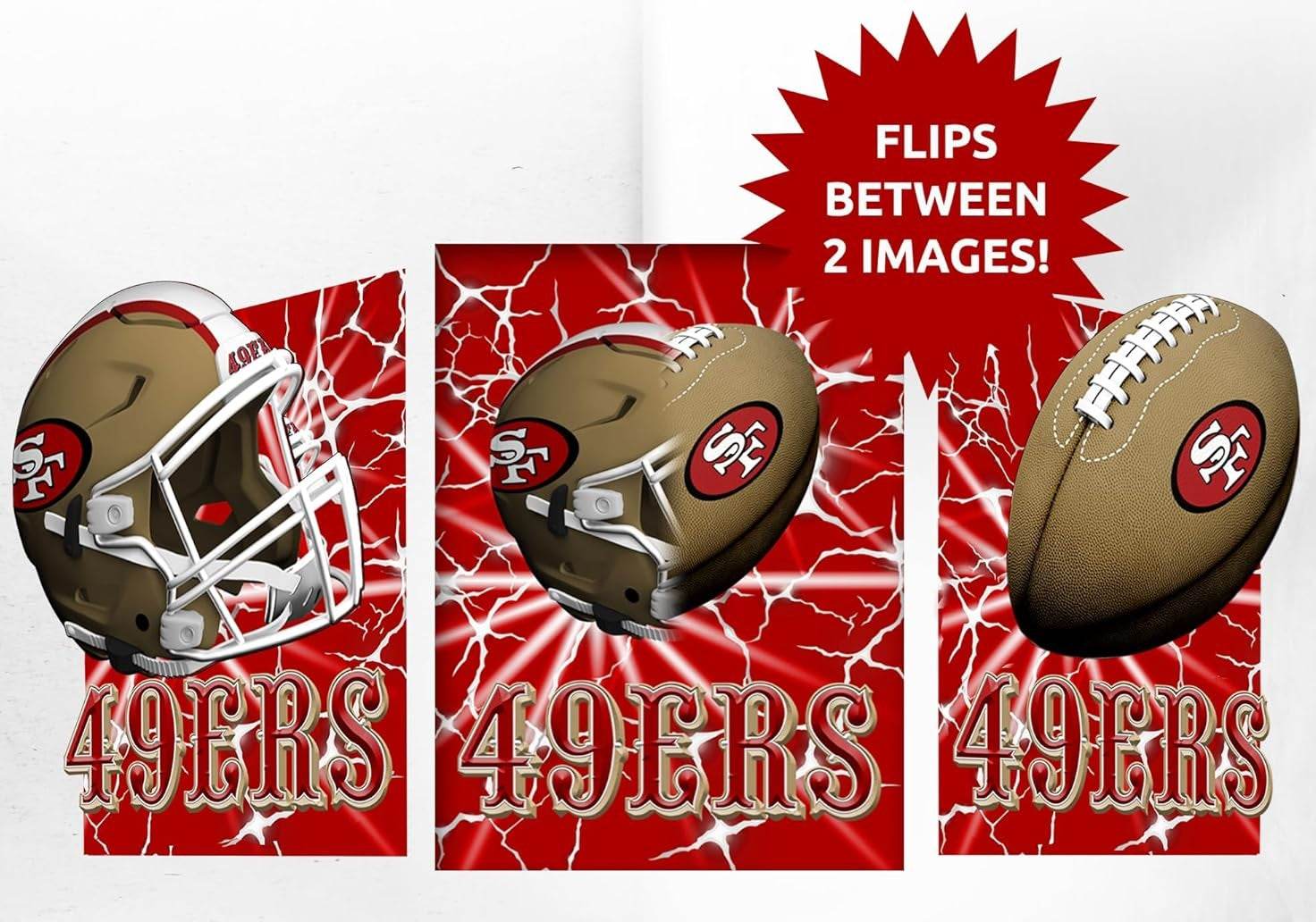 San Francisco 49ers 3D Art Print Lenticular Lightning Flip - ToylandEU