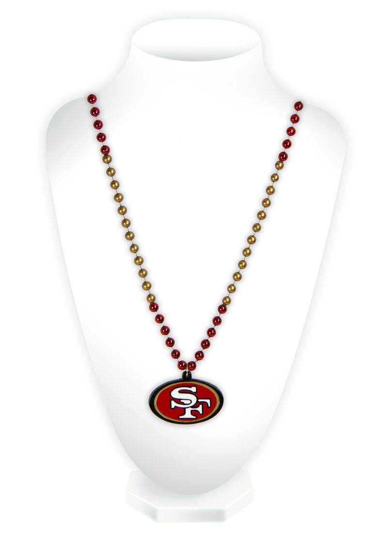 San Francisco 49ers Beads with Medallion Mardi Gras Style - ToylandEU