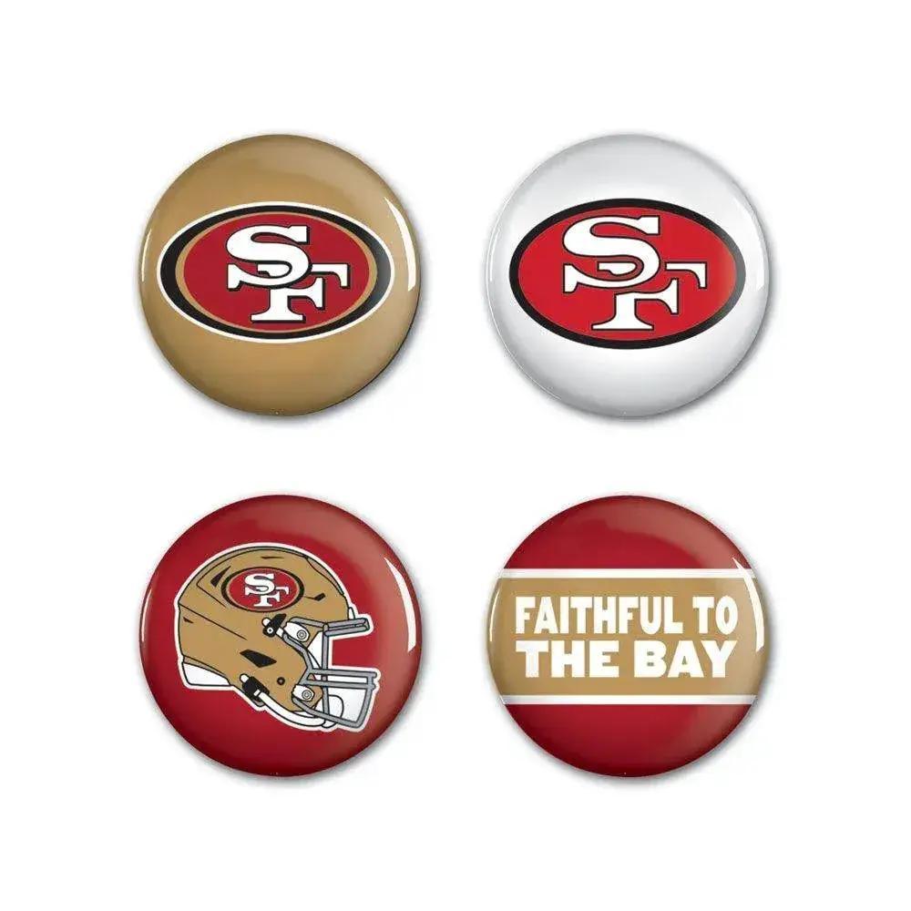  San Francisco 49ers Buttons Set 4 Pack With Helmet Logos -  ToylandEU™