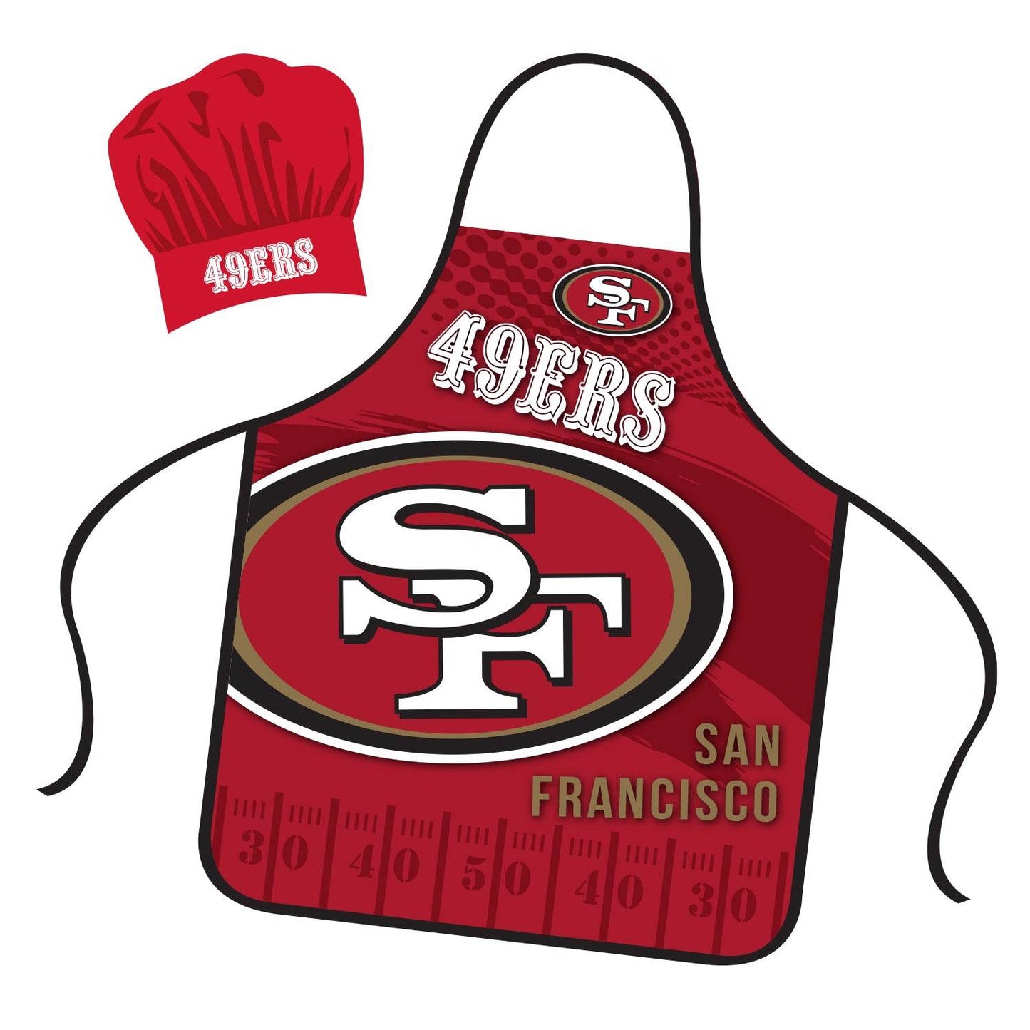 San Francisco 49ers Chef Hat And Apron Set Mojo Licensing - ToylandEU
