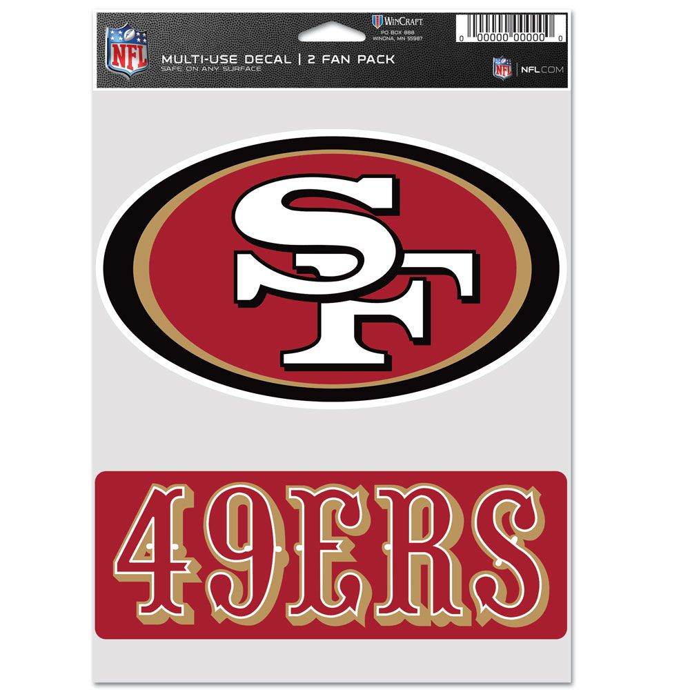 San Francisco 49ers Decal Pack 2 Multi Use Fan Decals - ToylandEU