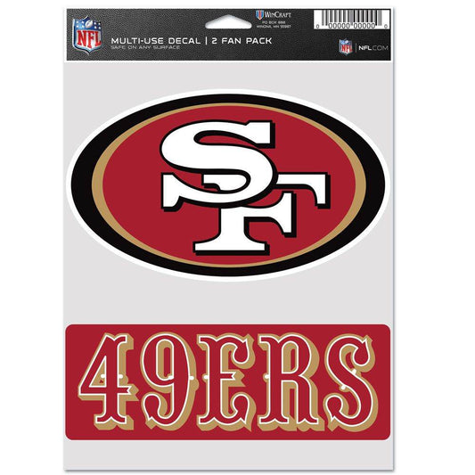 San Francisco 49ers Decal Pack 2 Multi Use Fan Decals - ToylandEU