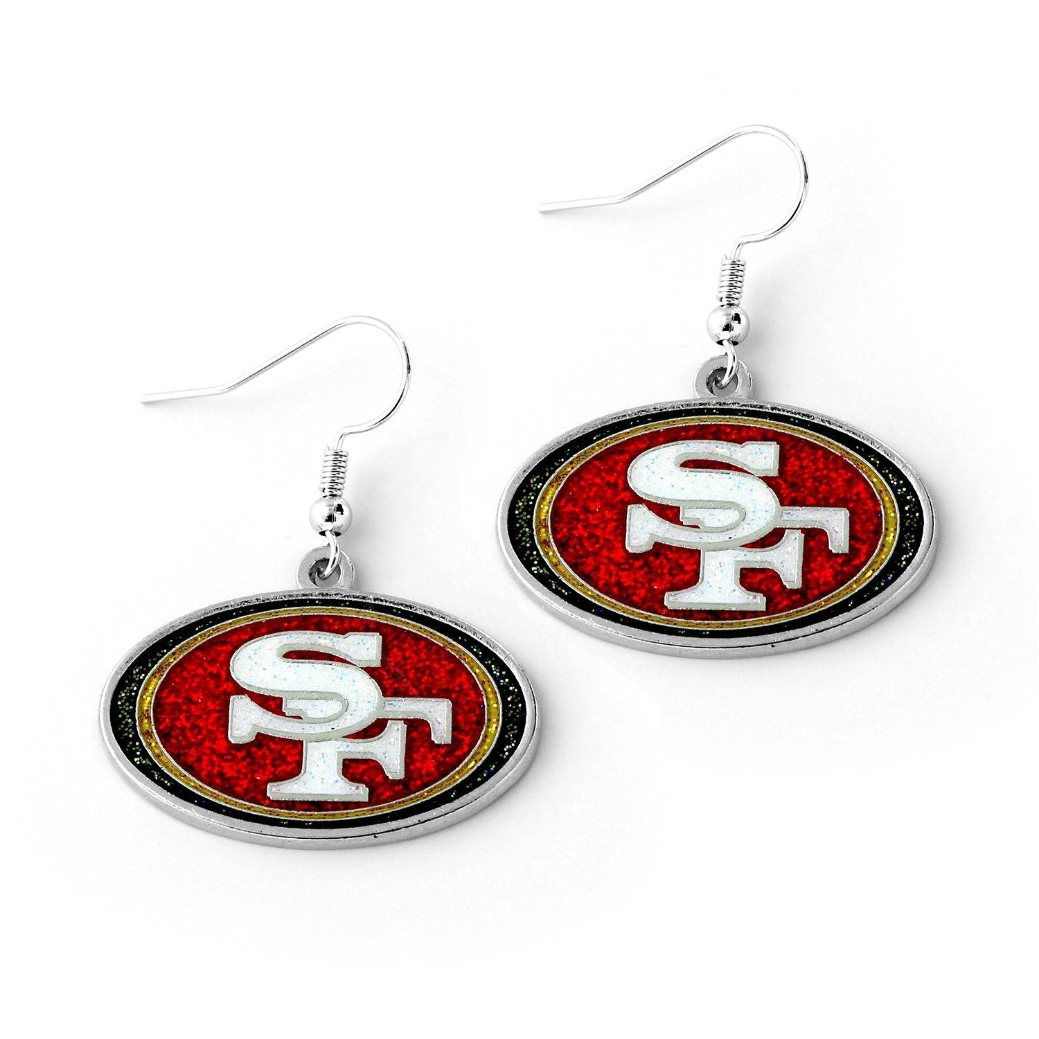 San Francisco 49ers Earrings Glitter Dazzle Jewelry - ToylandEU
