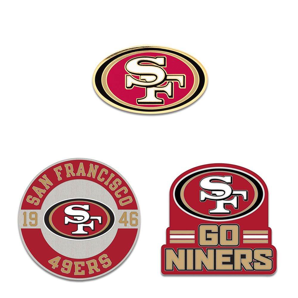 San Francisco 49ers Enamel Pin Set Three Piece Team Logo - ToylandEU
