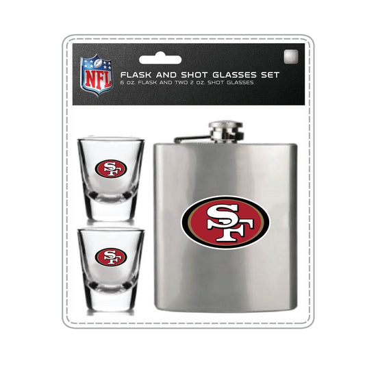 San Francisco 49ers Flask And Shot Glass Set Official - ToylandEU