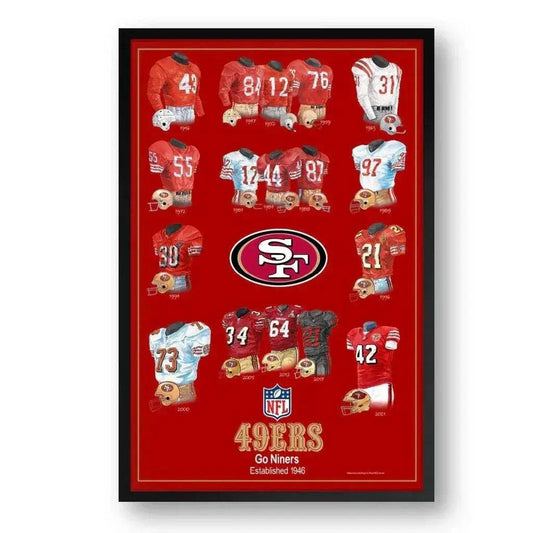  San Francisco 49ers Framed Print Uniform Heritage Edition -  ToylandEU™