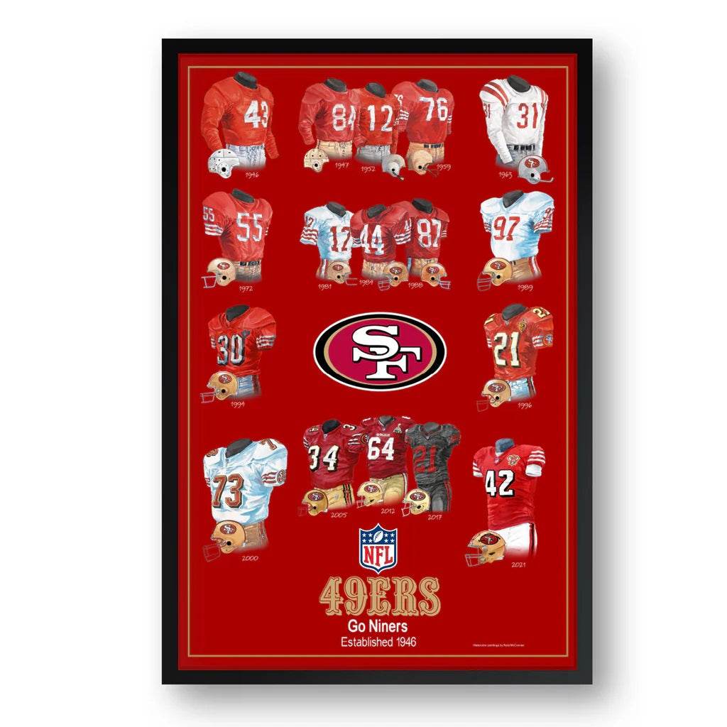 San Francisco 49ers Framed Print Uniform Heritage Edition - ToylandEU