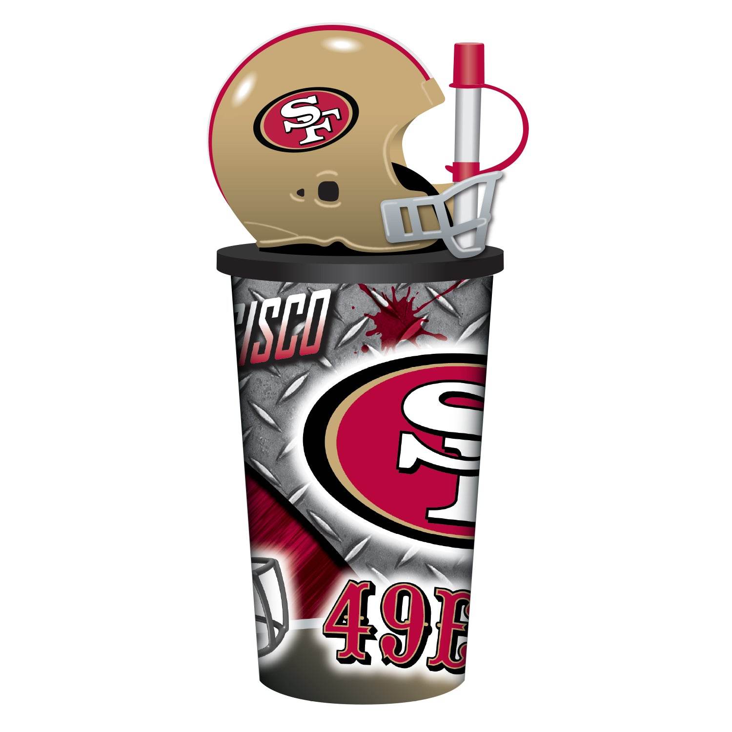 San Francisco 49ers Helmet Cup 32 Oz Plastic With Straw Lid - ToylandEU