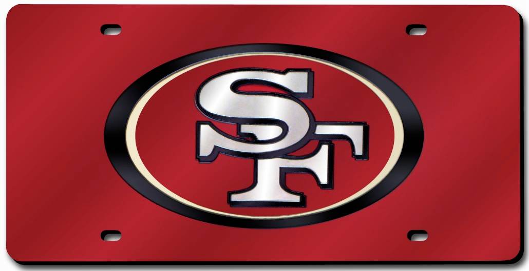 San Francisco 49ers License Plate Laser Cut Red Acrylic - ToylandEU