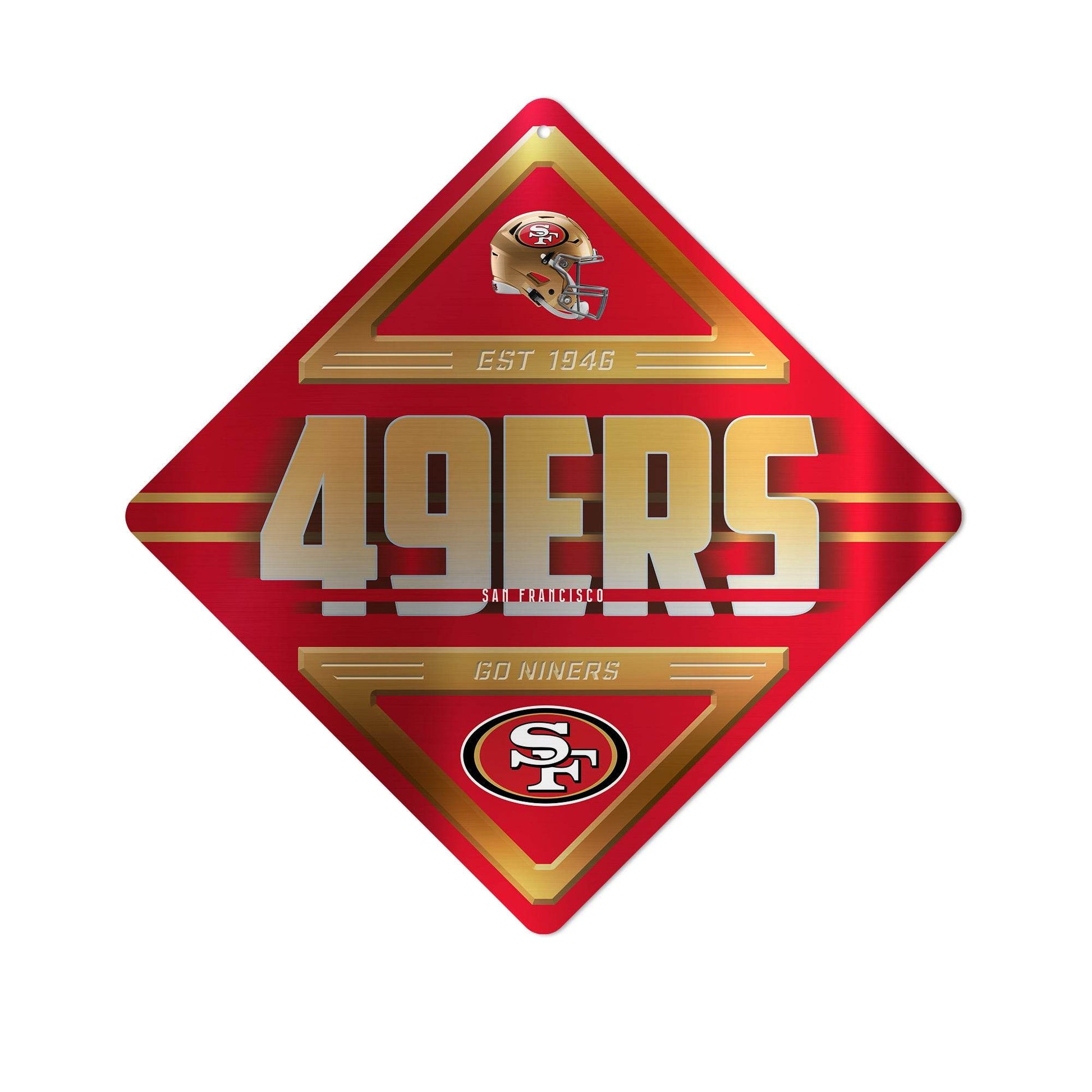 San Francisco 49ers Metal Diamond Shape Sign Wall Decor - ToylandEU