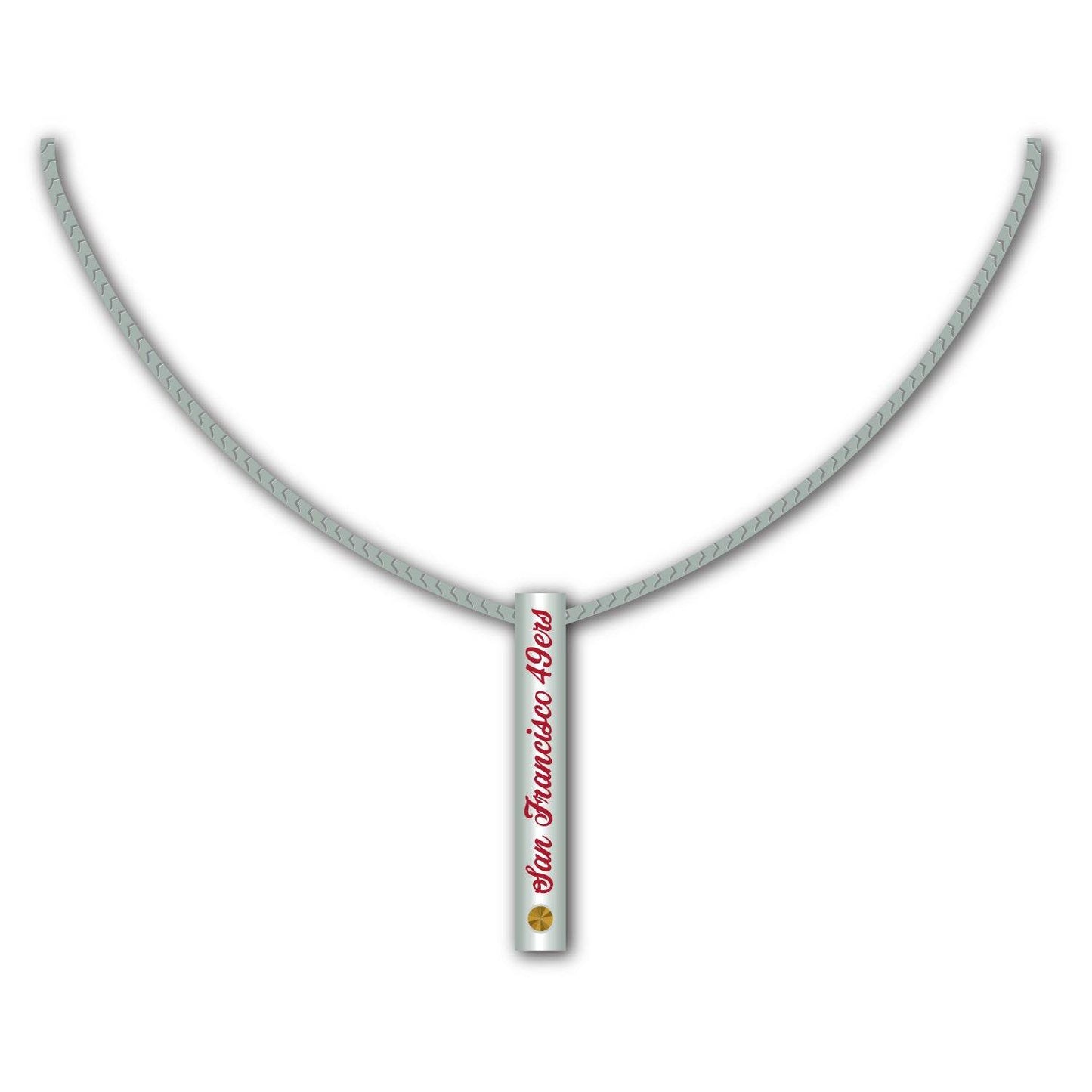 San Francisco 49ers Necklace Silver Bar Pendant Jewelry - ToylandEU