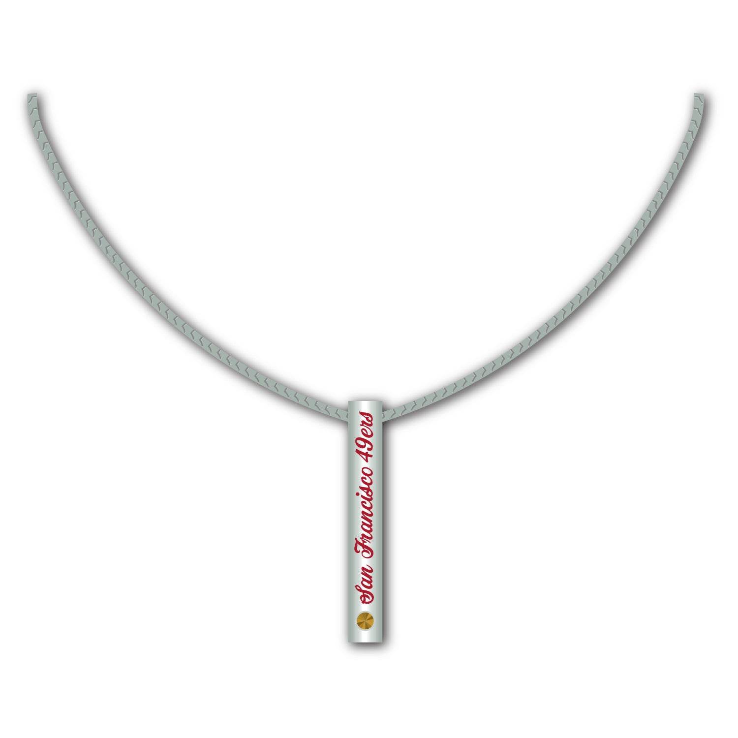 San Francisco 49ers Necklace Silver Bar Pendant Jewelry - ToylandEU